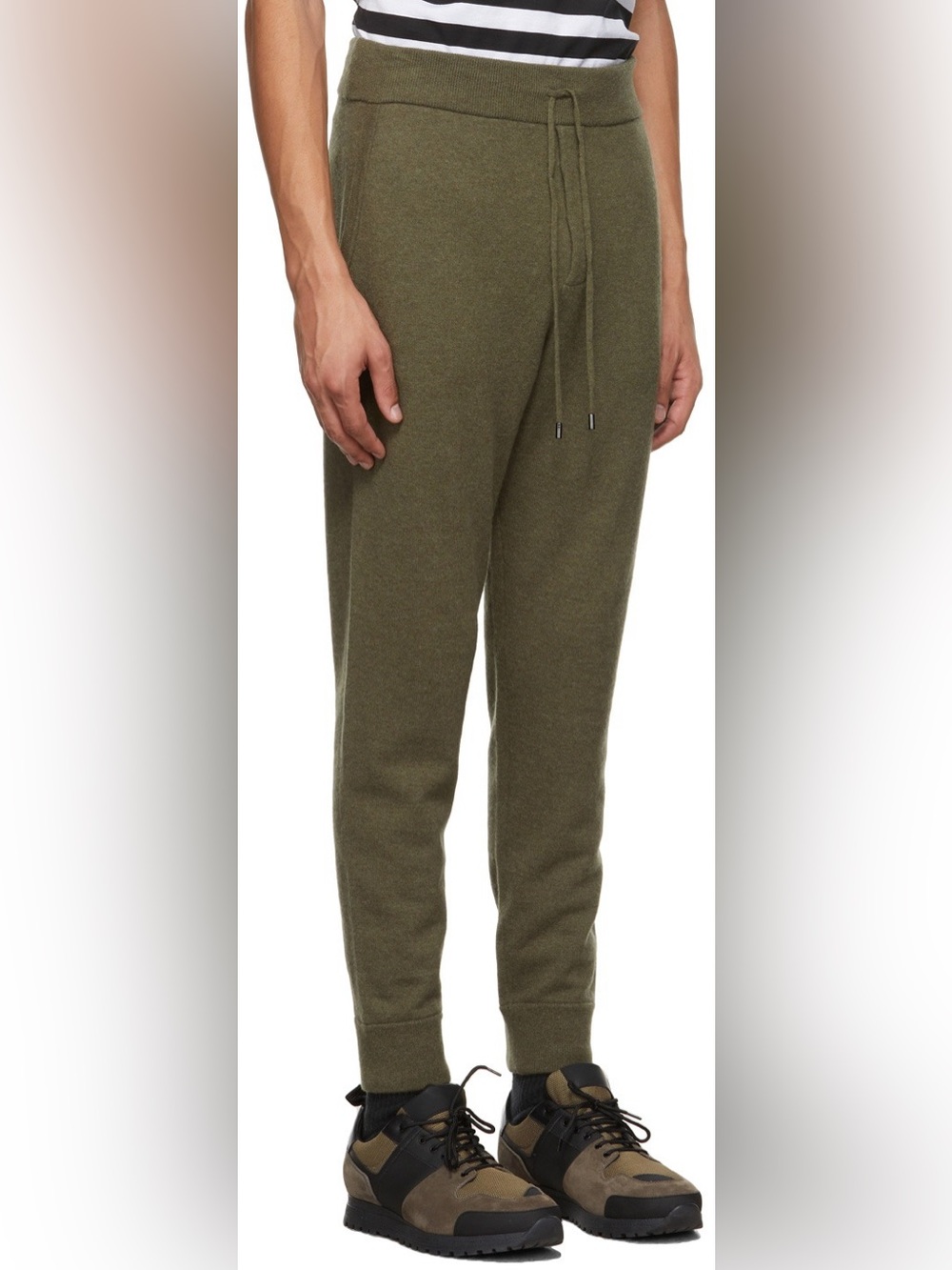 Ralph Lauren Purple Label Olive Green Knit Drawstring Joggers